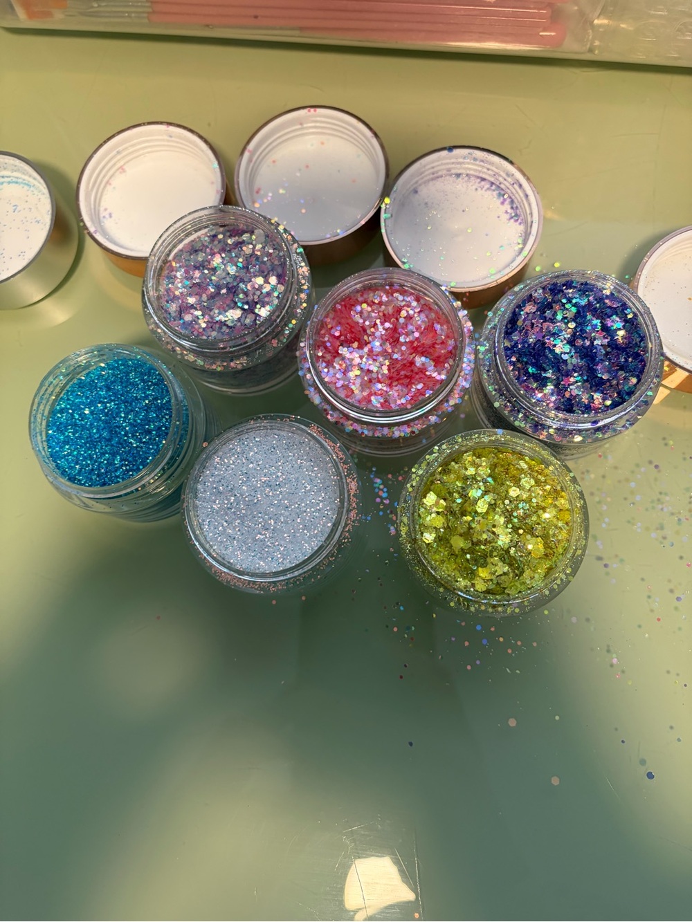 obp Holographic Glitter Pots - Blue, Pink, Green, Silver, Purple